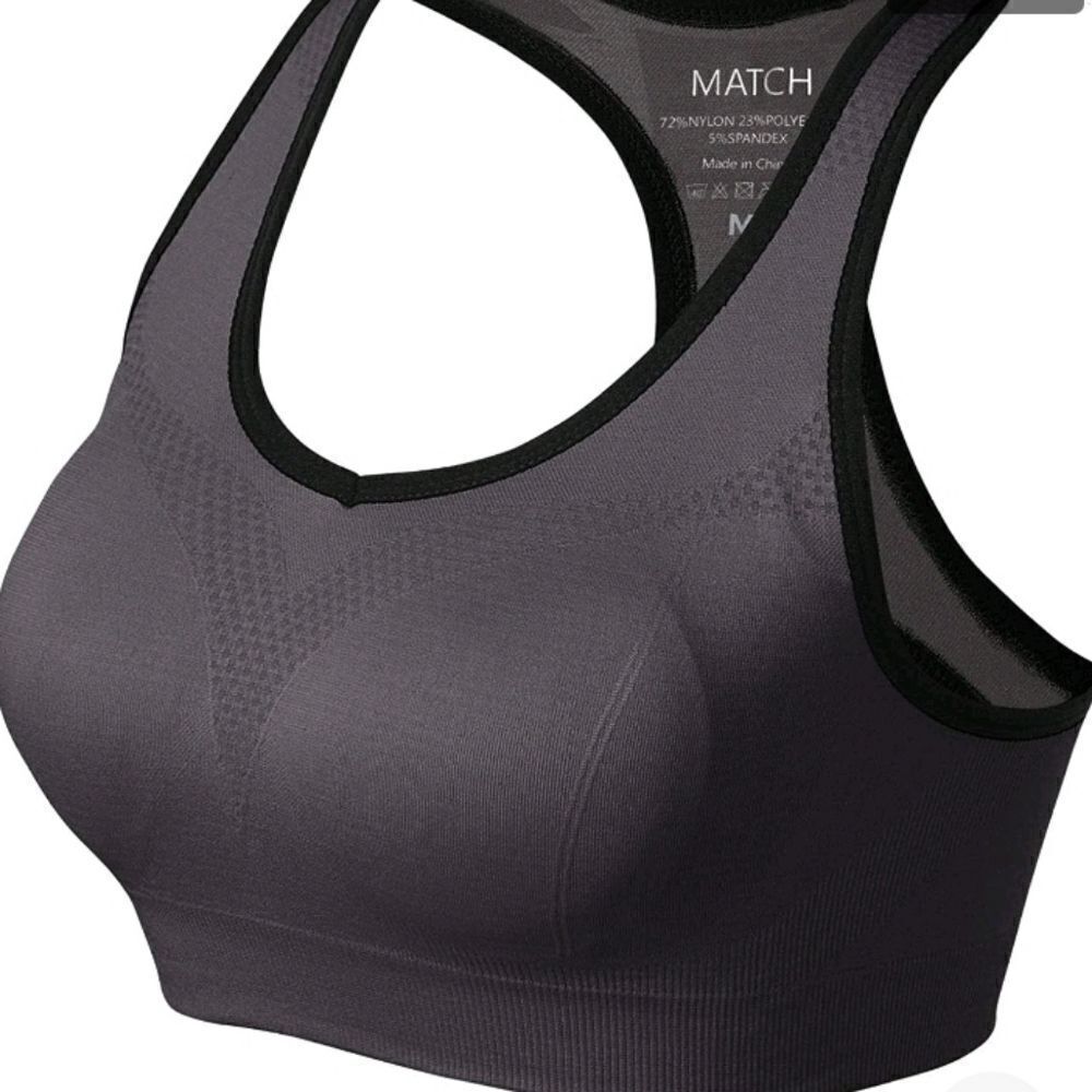Match Women Wirefree Padded Racerback Sports Bra for Yoga Workout Gym Activewear